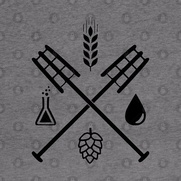 Beer Ingredients Dueling Paddles [Dark] (No Outline) by PerzellBrewing